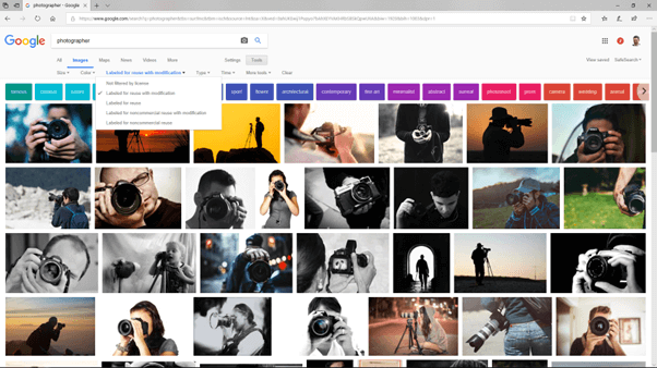 Google search for images with no copyright restrictions